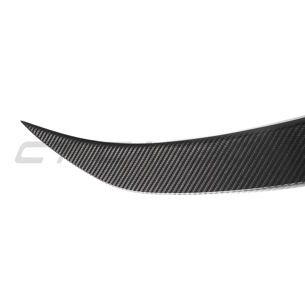 BMW M3 F80 and F30 3 Series CT Carbon pre-preg carbon fibre spoiler V2, showcasing aerodynamic design and sleek finish.