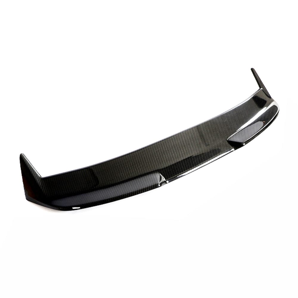 BMW M3 G81 carbon fibre spoiler by CT Design, V2 style, mounted on the 3 Series car, showcasing sleek aerodynamic design.