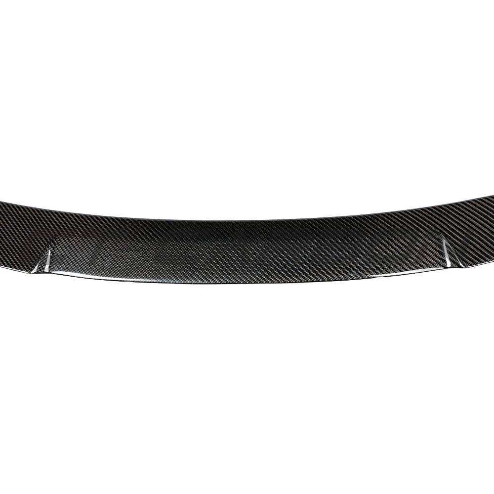 BMW M3 G80 G20 wet carbon fibre spoiler by CT Carbon, V3 style, showing sleek, glossy carbon fiber surface and aerodynamic design.