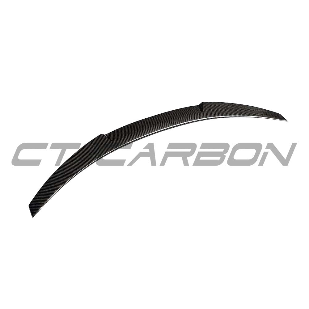 BMW M3 G80 G20 2018+ CT Carbon wet carbon fiber spoiler V3, showcasing sleek aerodynamic design and high-quality finish.