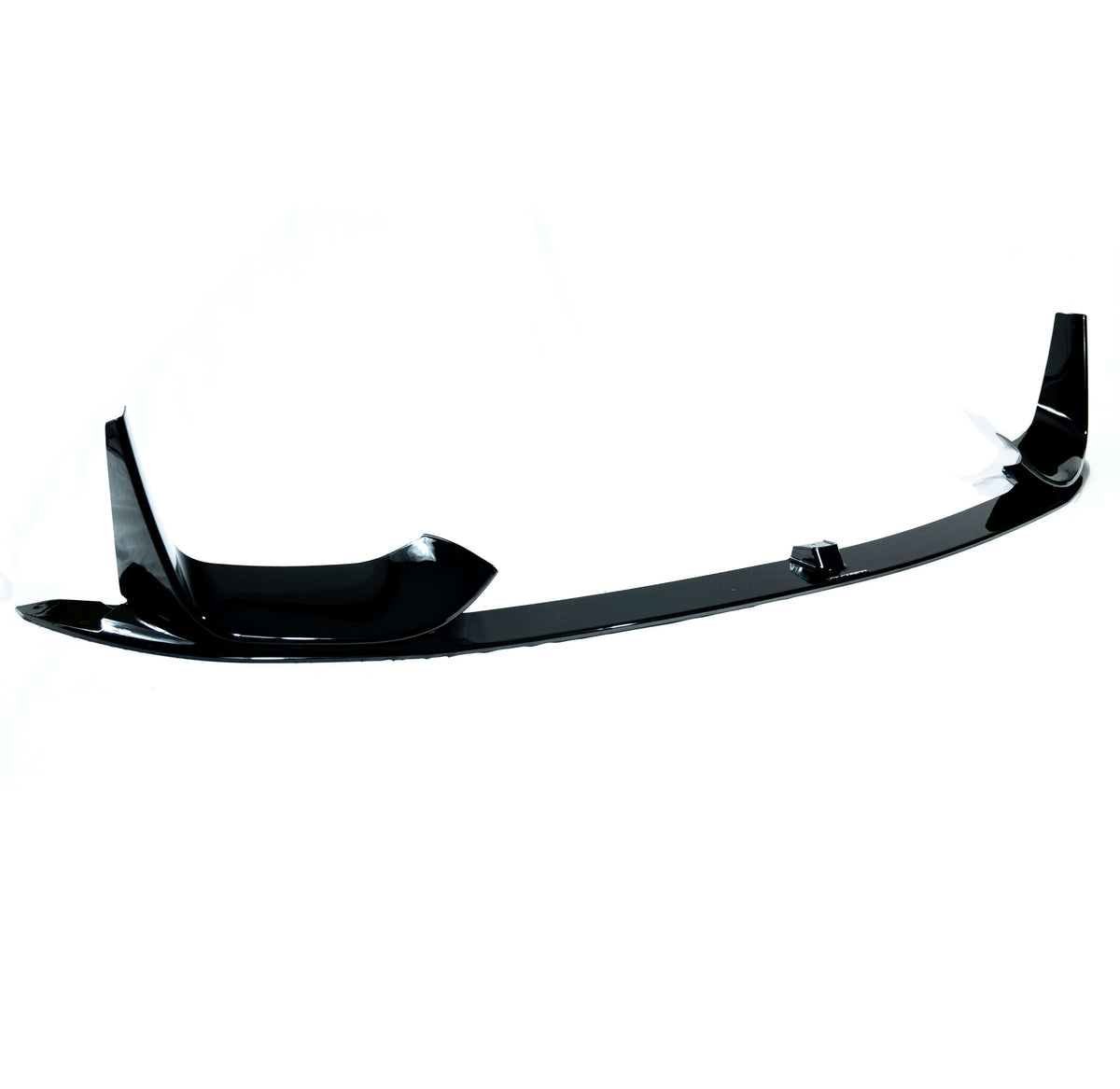 BMW M3/M4 F80/F82/F83 GLOSS BLACK Splitter by CT Carbon, V1, showing the sleek aerodynamic front splitter detail
