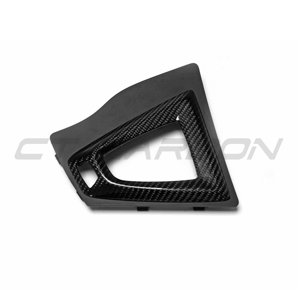 BMW M3 M4 F80 F82 F83 F87 carbon and Alcantara shift surround accessory for right-hand drive by CT Carbon.