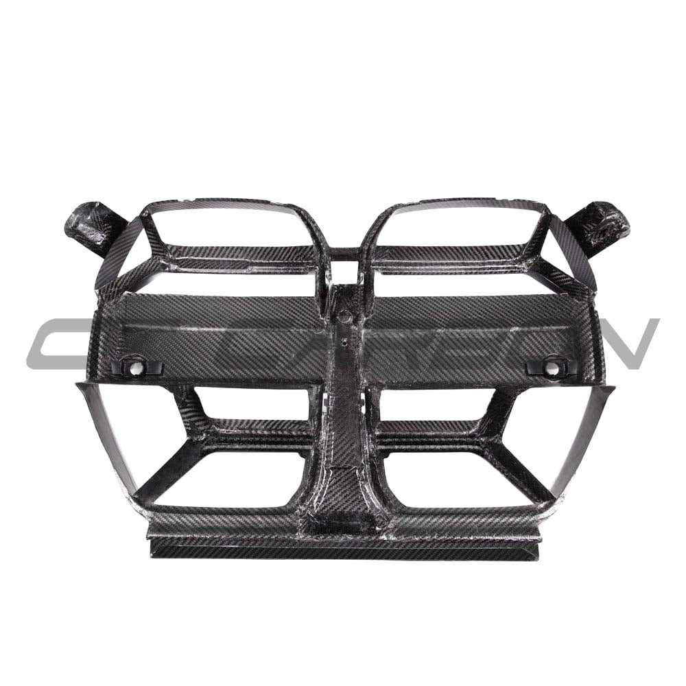 BMW M3 M4 G80 G82 G83 carbon fiber grille by CT Carbon, showcasing the sleek, lightweight design without accessories.