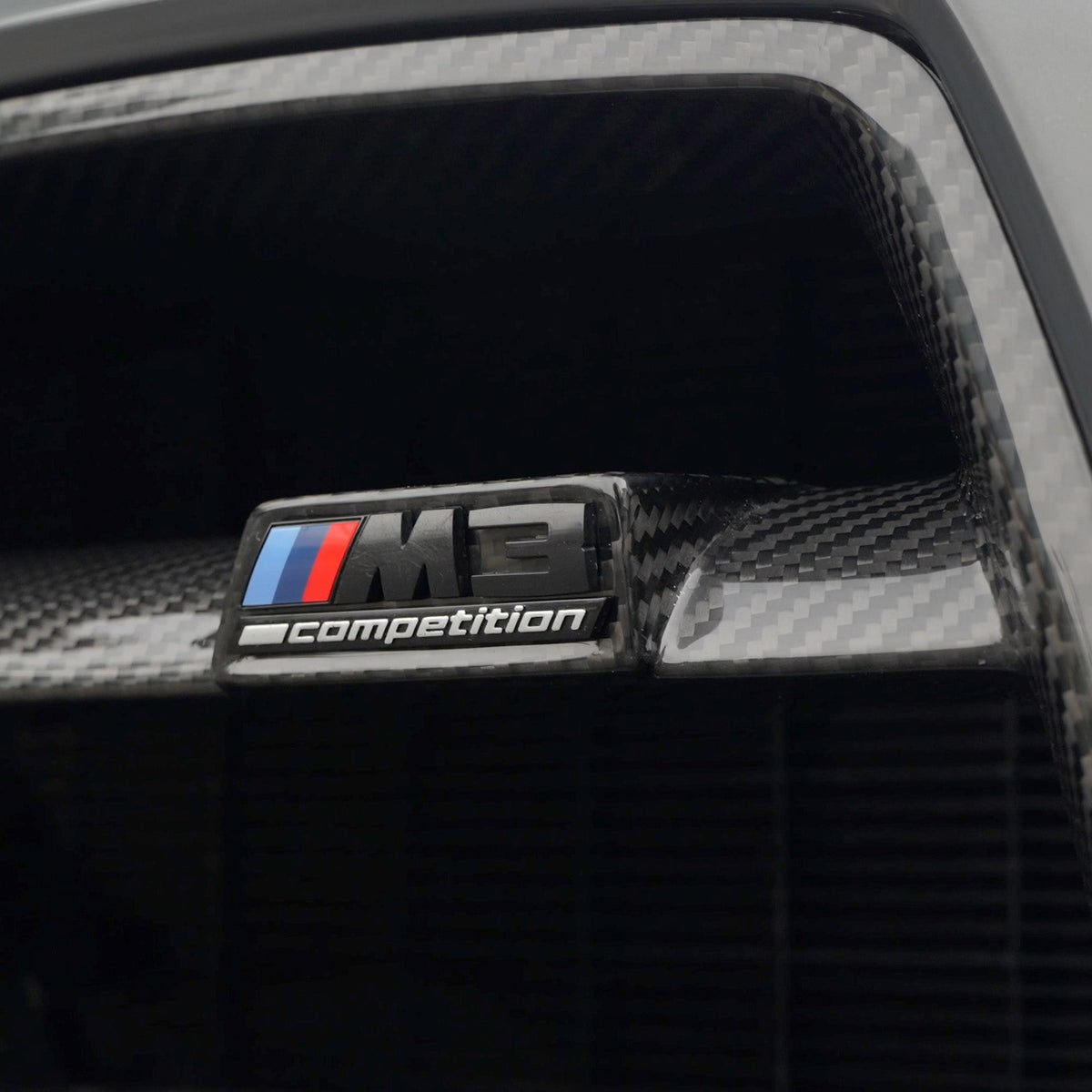 BMW M3 M4 G80 G82 G83 carbon fibre grille by CT Carbon, showcasing sleek, matte black design without ACC, GT style.