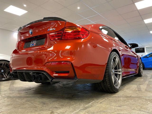 BMW M4 F82 carbon fibre spoiler in CS style by CT Carbon, showcasing the sleek, aerodynamic design on the car.