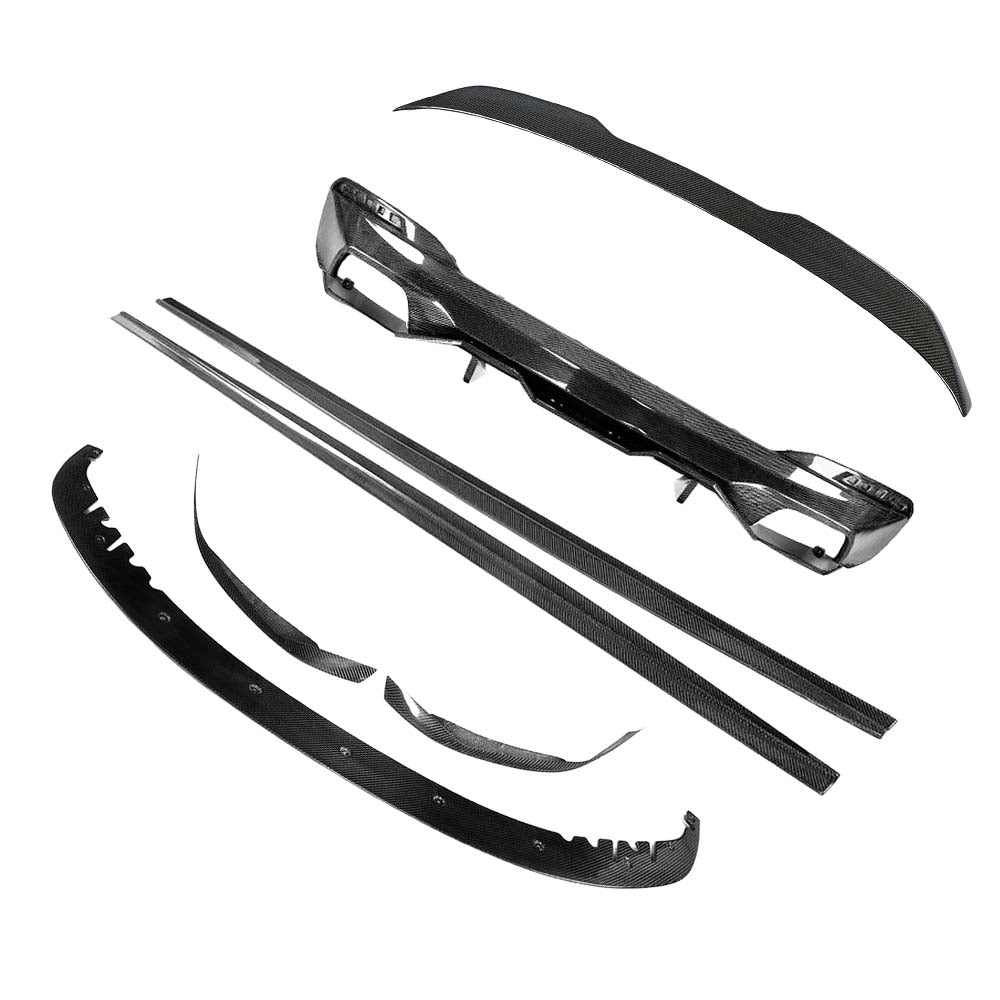 BMW G30 5 Series 2016-2023 CT Carbon fiber kit with carbon fiber spoiler ducktail and V4 style for enhanced sporty look