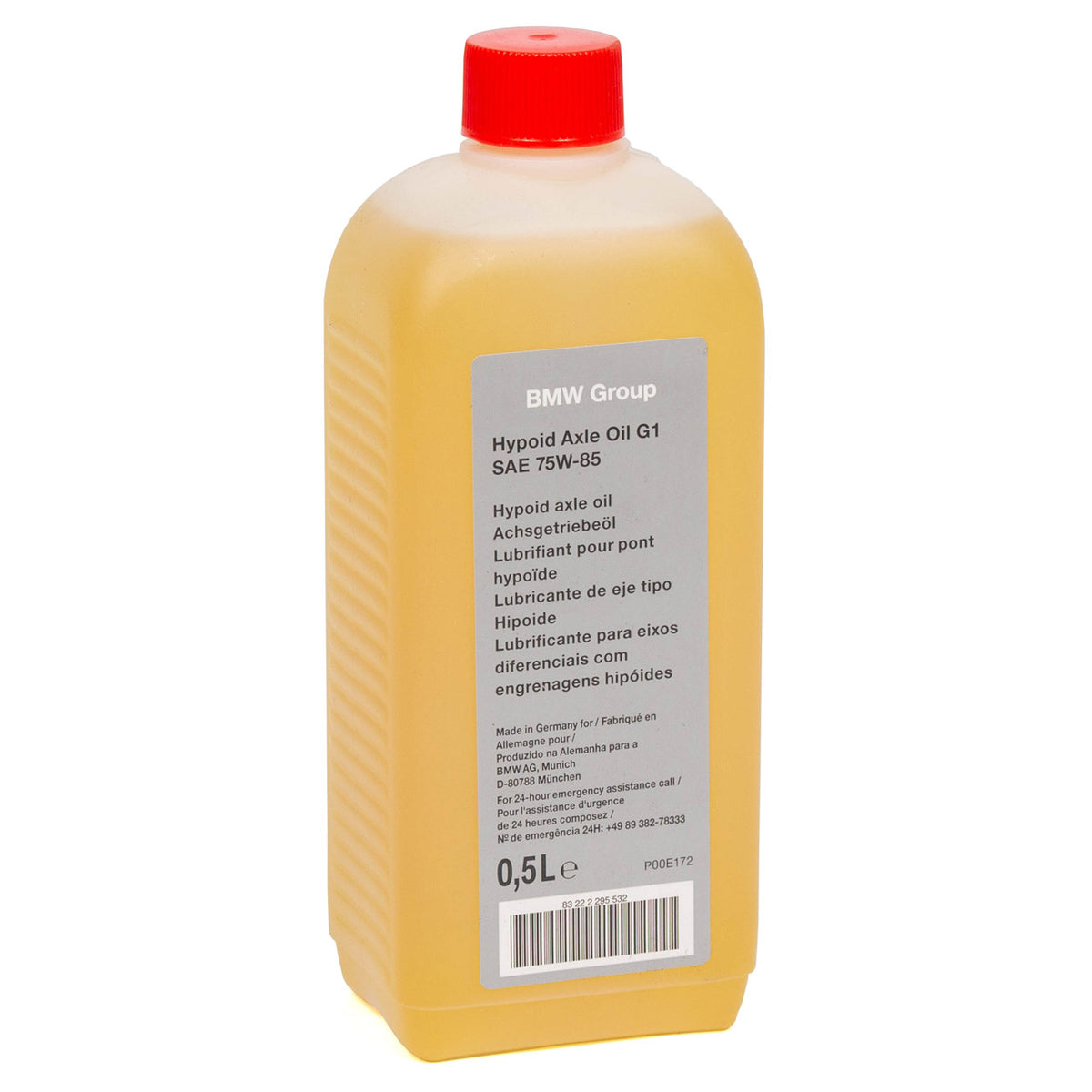 Genuine BMW Hypoid Axle Oil G1 differential fluid bottle for BMW MINI vehicles, 500ml container with product label visible.