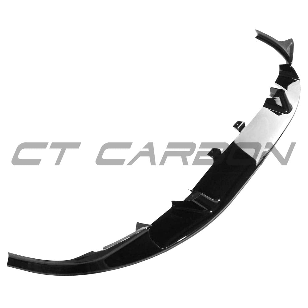 BMW X3M/X4M F97/F98 2018-2021 gloss black splitter by CT Carbon, showcasing a sleek, aerodynamic automotive splitter with a 3D style design.