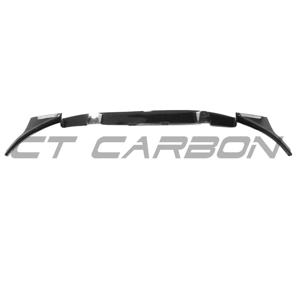 BMW X3M X4M F97 F98 2018-2021 CT Carbon gloss black splitter, 3D style, front aerodynamic enhancement.