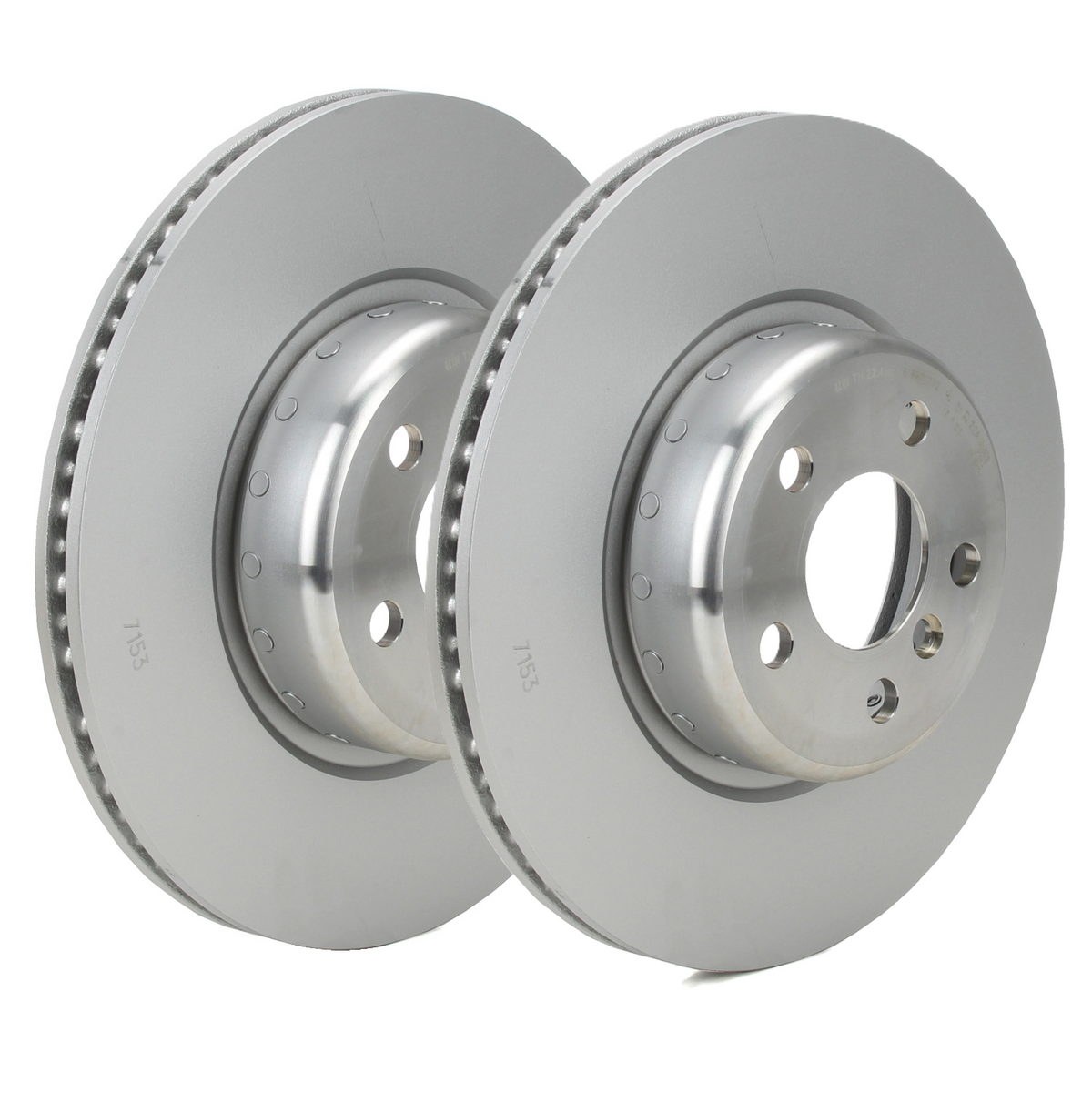 Genuine BMW front brake discs, 330 x 24mm, for 5 Series G30, G22, G20e, G01, G02 vehicles, shown in image.