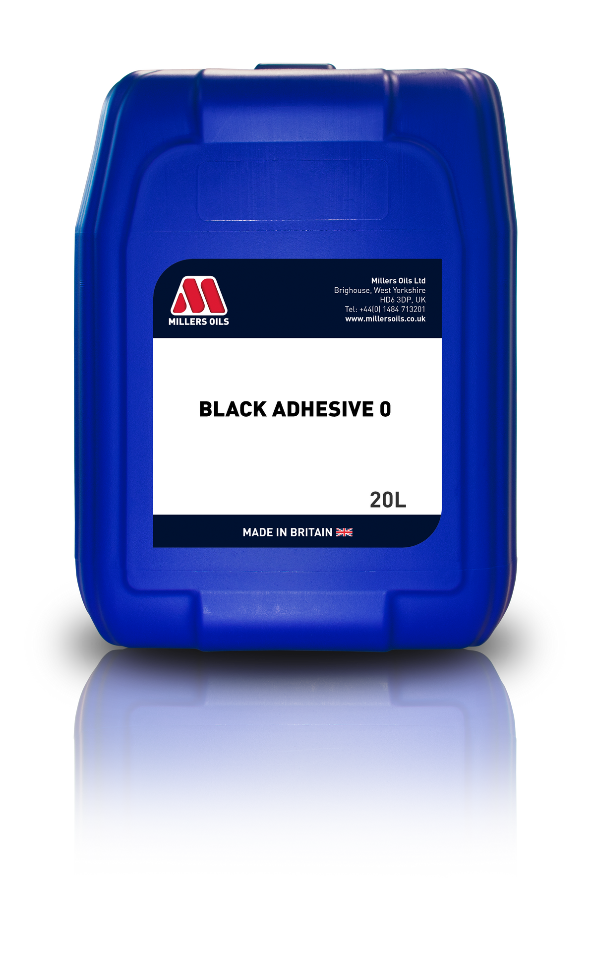 Millers Black Adhesive grease and lubricant pail, 12.5kg, featuring black, viscous formula for industrial lubrication.