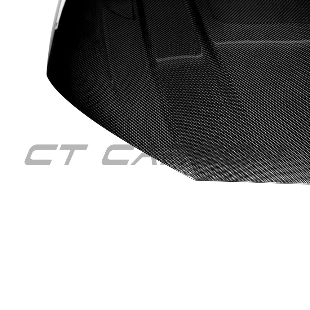 Carbon fiber bonnet for Audi A4/S4/RS4 B9/B9.5 2016-2024, showcasing lightweight, high-performance design with a sleek finish.
