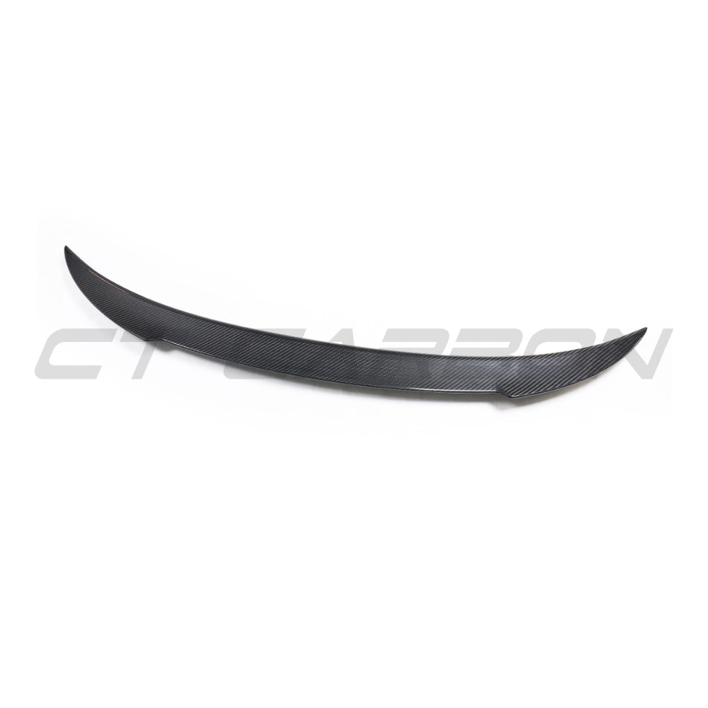 Carbon fiber spoiler for BMW 8 Series and M8 G16/F93, CT Carbon V4, showcasing sleek aerodynamic design.