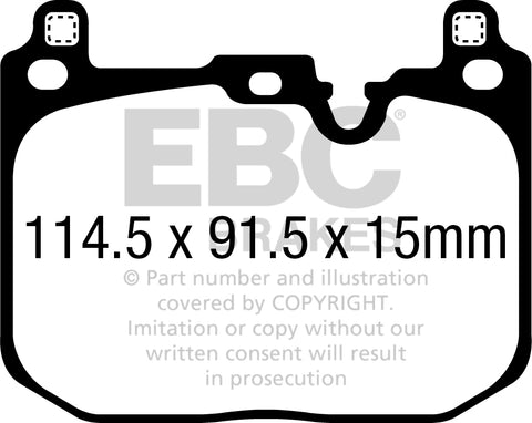 EBC Front Bluestuff NDX Trackday Brake Pad Set for BMW 1 Series, 2 Series, M135 X-Drive F40, M235i X-Drive F44 vehicles