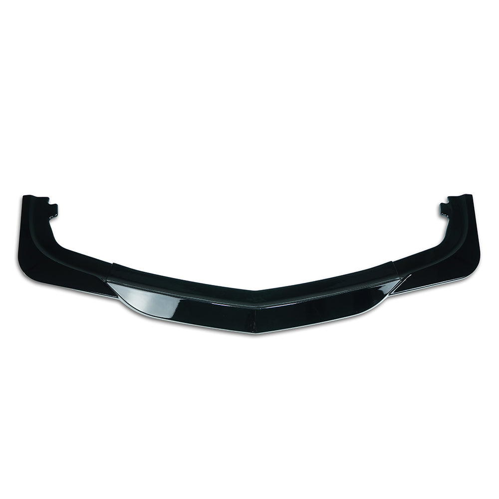 Gloss black Mercedes Benz W204 C63 2012-2014 front splitter by CT Carbon, shown installed on the vehicle's front bumper.