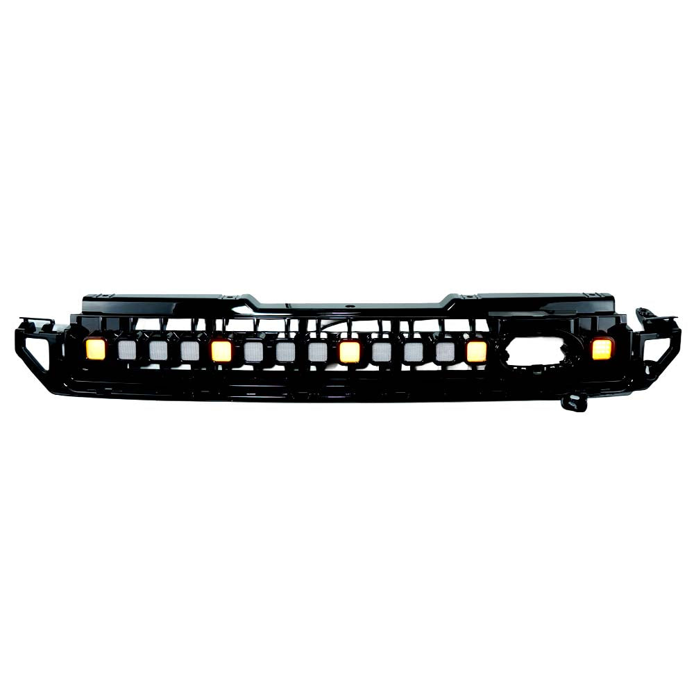 Yellow LED grille for Land Rover Defender L663 2019+ by CT Carbon, featuring a V3 design with bright LED accents.