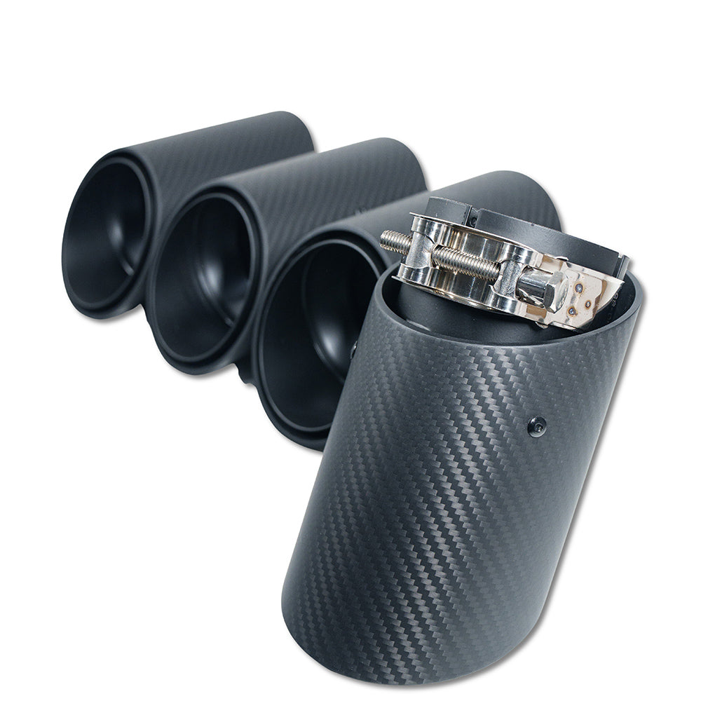 CT Carbon matte black carbon fibre slash cut exhaust tips for BMW G90 M5 and G99 M5 Touring 2024.