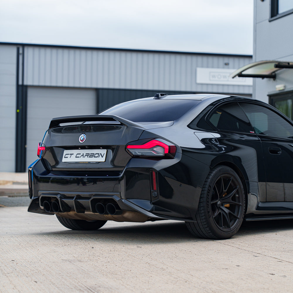 BMW G42 2 Series and G87 M2 carbon fibre trunk lid by CT Design, showcasing lightweight, sleek carbon fibre finish.