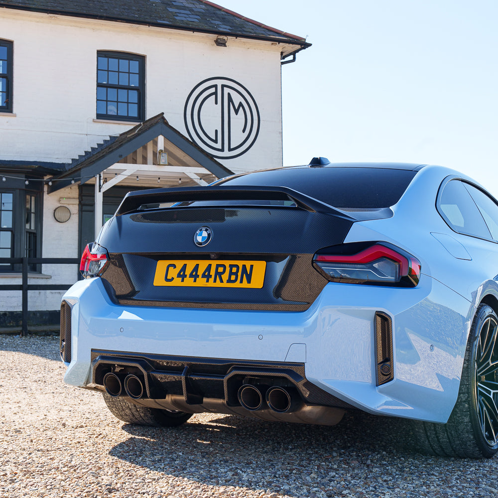 BMW G42 2 Series and G87 M2 carbon fibre trunk/bootlid by CT Carbon, showing sleek, lightweight exterior design.