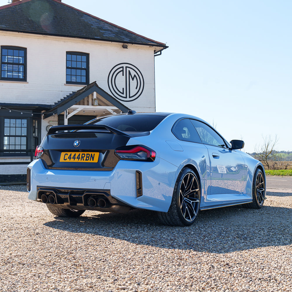 BMW G42 2 Series and G87 M2 carbon fibre trunk lid by CT Carbon, showing sleek, lightweight automotive bootlid design.