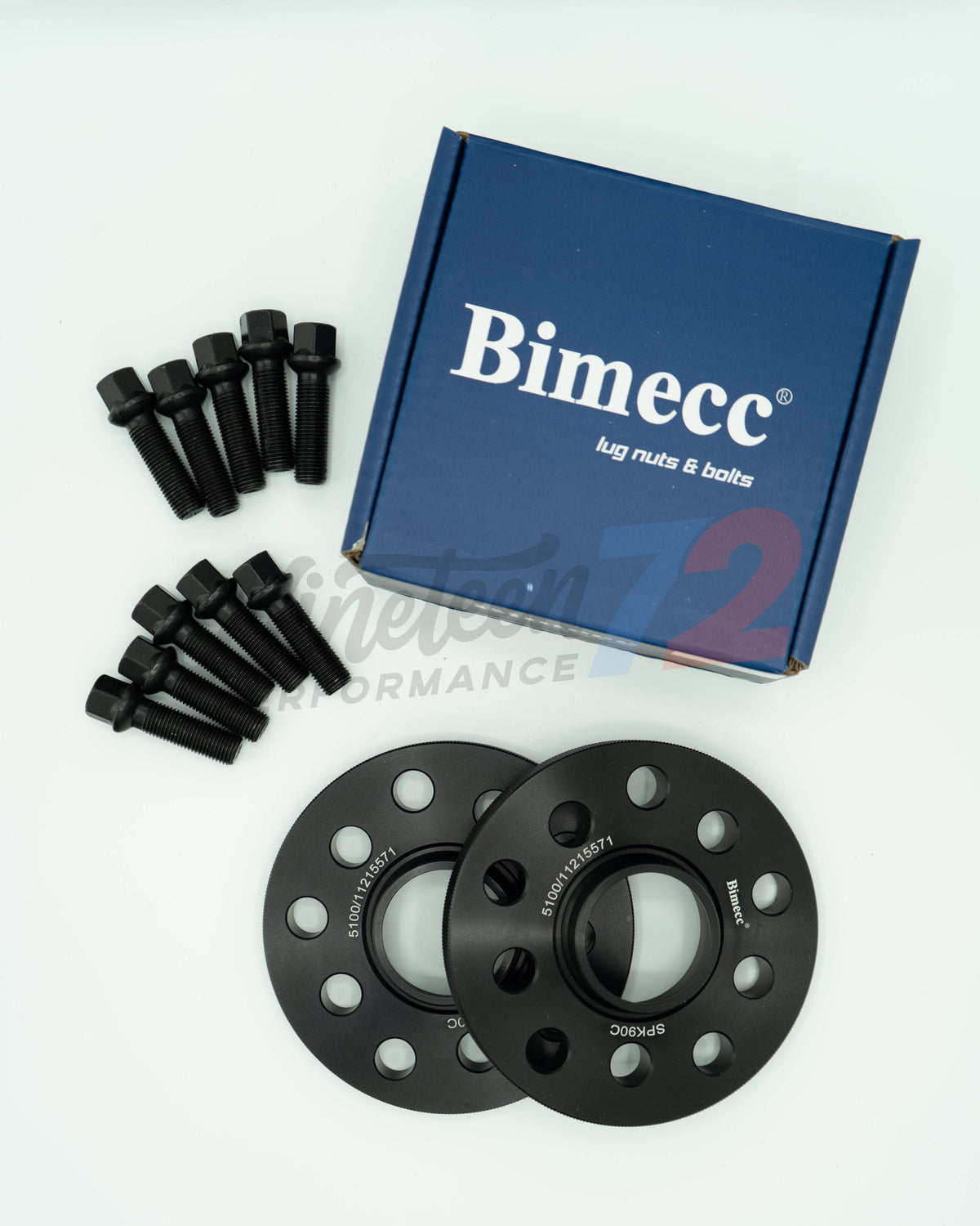 Bimecc wheel spacer kit for Mercedes E-Class (2017+) E43, E53, E63, featuring 5x112 bolt pattern and durable construction.