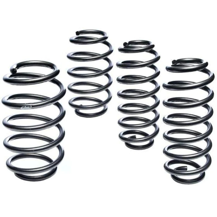 Eibach BMW 1 Series F40 Pro Kit performance lowering springs installed on a vehicle, showcasing the spring design.