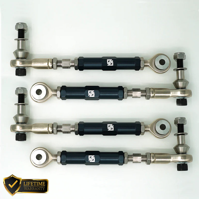 Suspension Secrets adjustable rear camber arms for BMW G87 M2, part of F8X camber arms kinematics kit, providing suspension alignment.