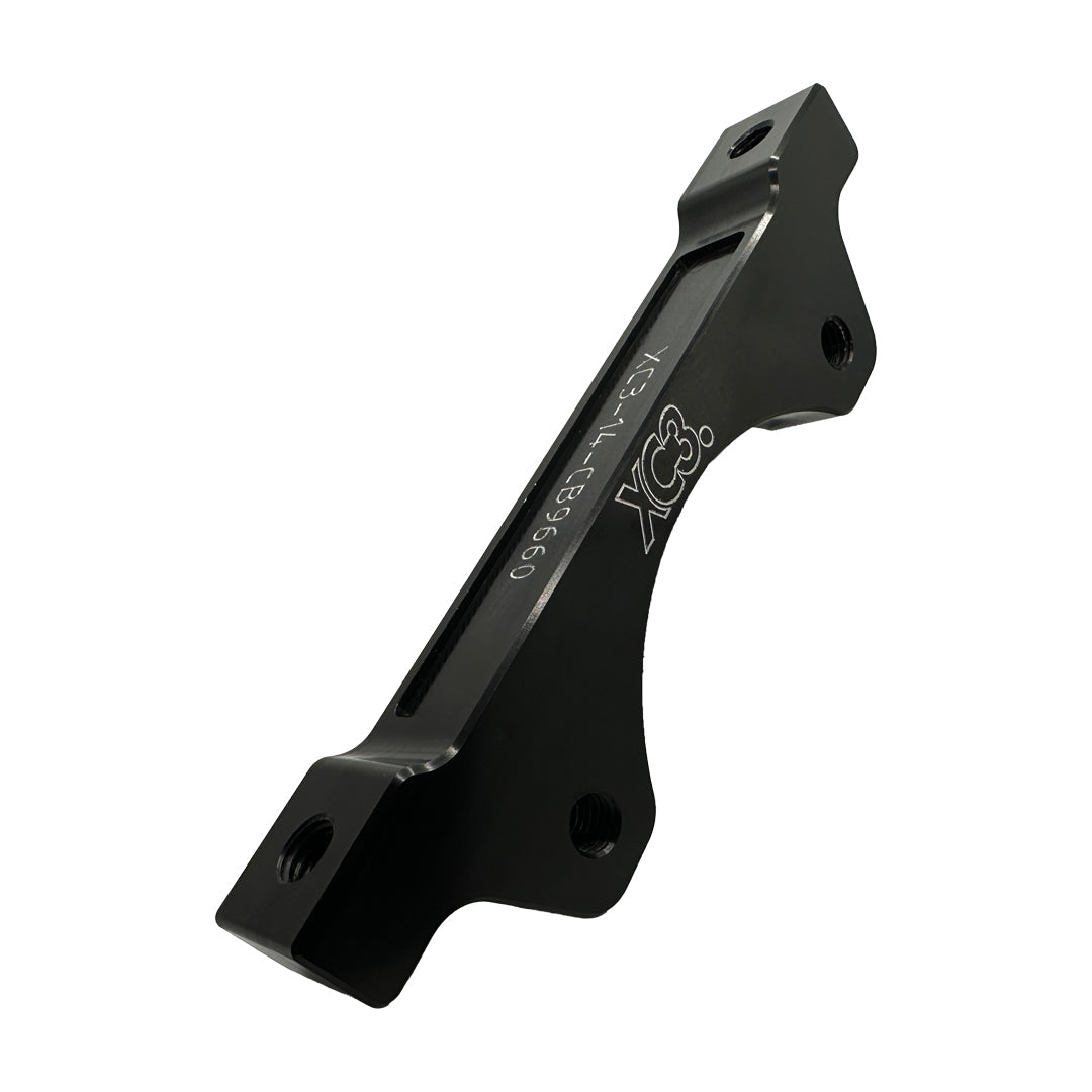 BMW M2 M3 M4 F80 F82 F87 brake caliper carrier for AP Racing CP9660 caliper, with BTCC rotor upgrade, by XC3 Engineering.
