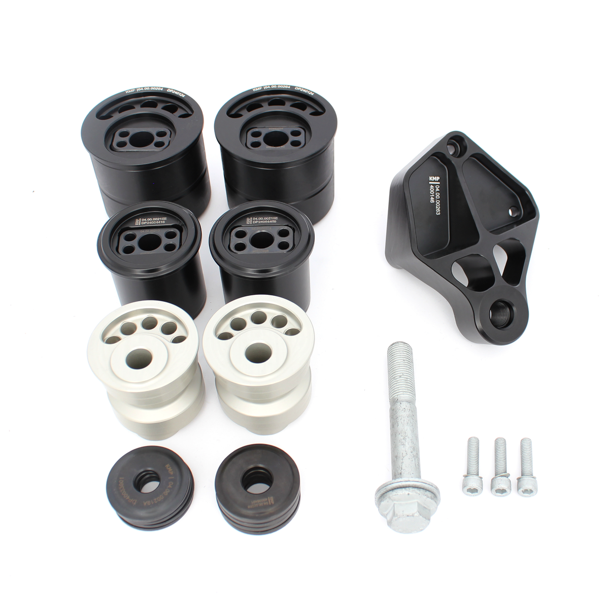 KMP BMW G8X 4-point differential lift kit for Drexler, showing the kit components mounted on the differential.