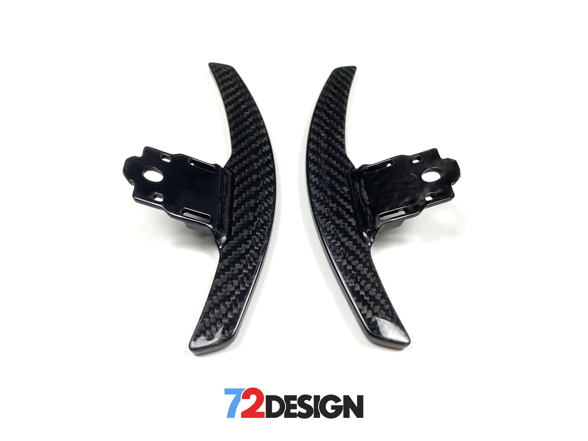BMW FX interior trim with 72Design carbon fibre paddle shifters for enhanced driving style and premium look