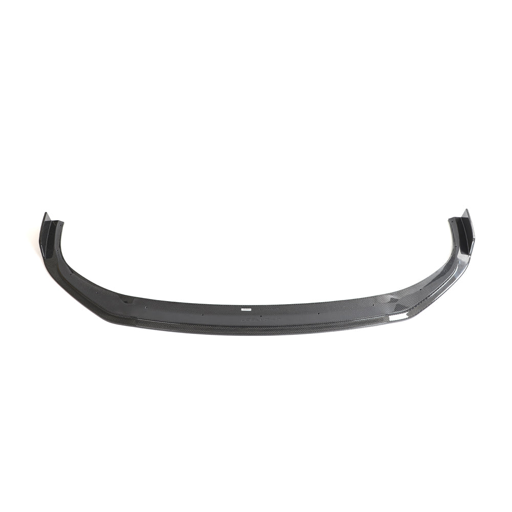 Hyundai i30N front carbon fibre splitter by CT Design, pre-facelift model, showcasing sleek aerodynamic vehicle enhancement.