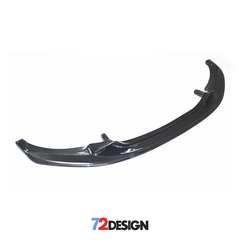 72Design BMW M240i/M235i F22 gloss carbon fibre front splitter with pre-preg construction, enhancing sporty aerodynamic style