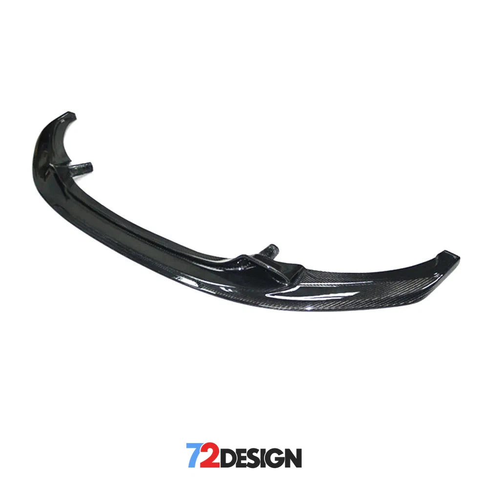 72Design BMW M240i/M235i F22 gloss carbon fibre front splitter, showcasing lightweight performance style aerodynamic enhancement.