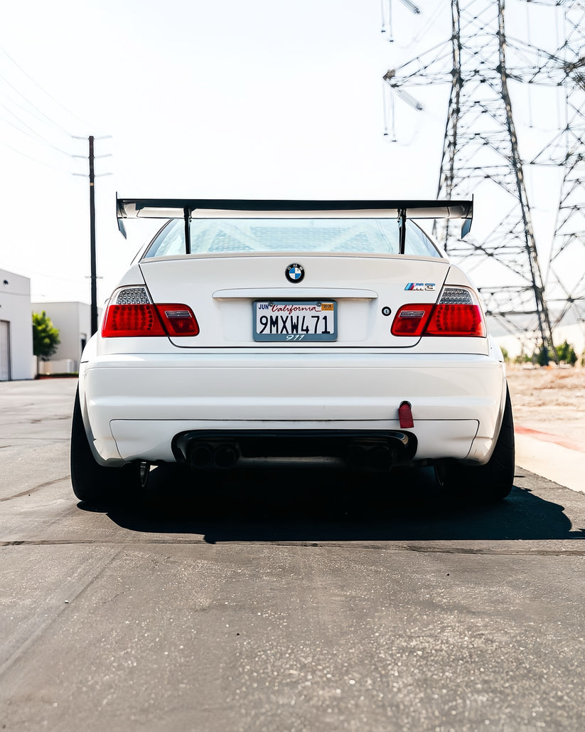 Ridgeline Motorsport Ring Spec V2 wing spoiler with dry carbon construction, showcasing aerodynamic design and sleek finish.
