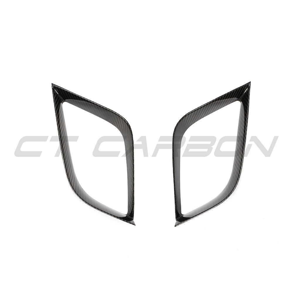 CT Carbon Porsche 911 991.2 GTS 2017-2019 carbon fiber bumper trim accessory showing close-up of sleek, textured finish.