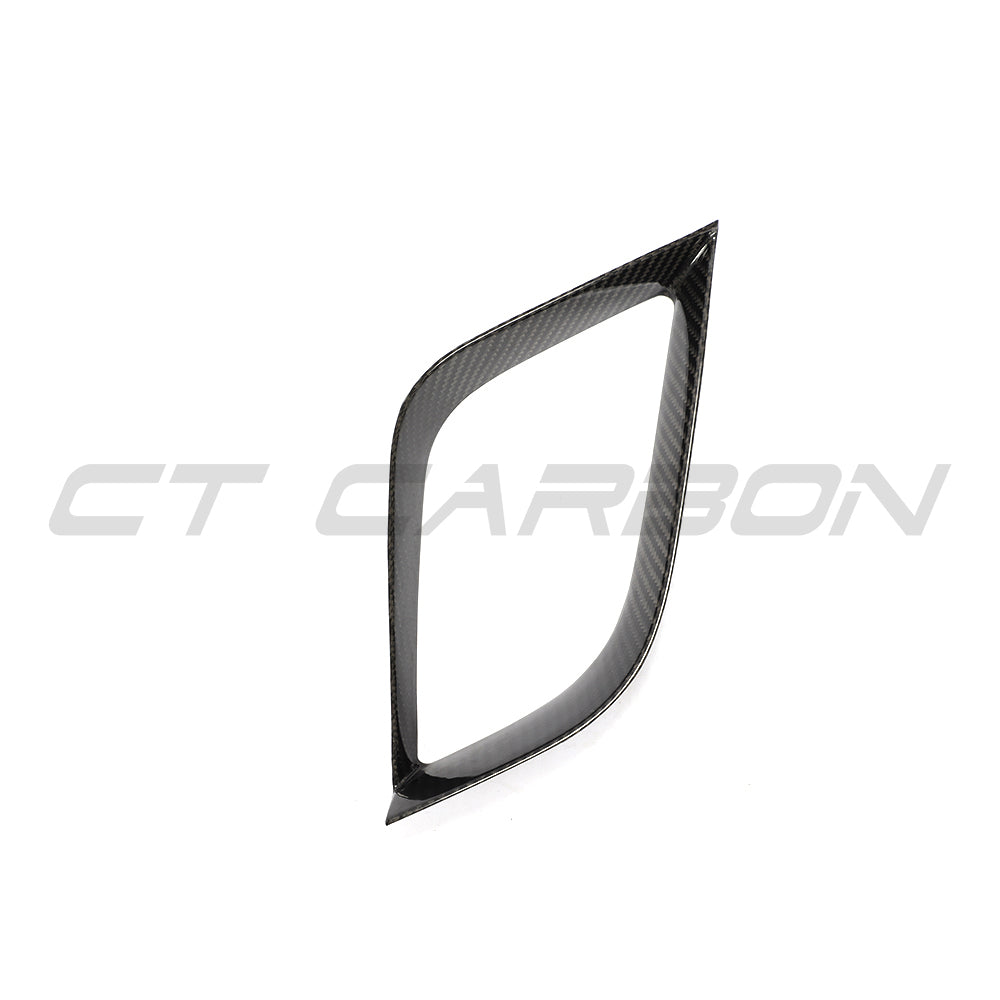 CT Carbon Porsche 911 991.2 GTS 2017-2019 carbon fiber bumper trim accessory showing close-up of sleek, textured carbon fiber material.