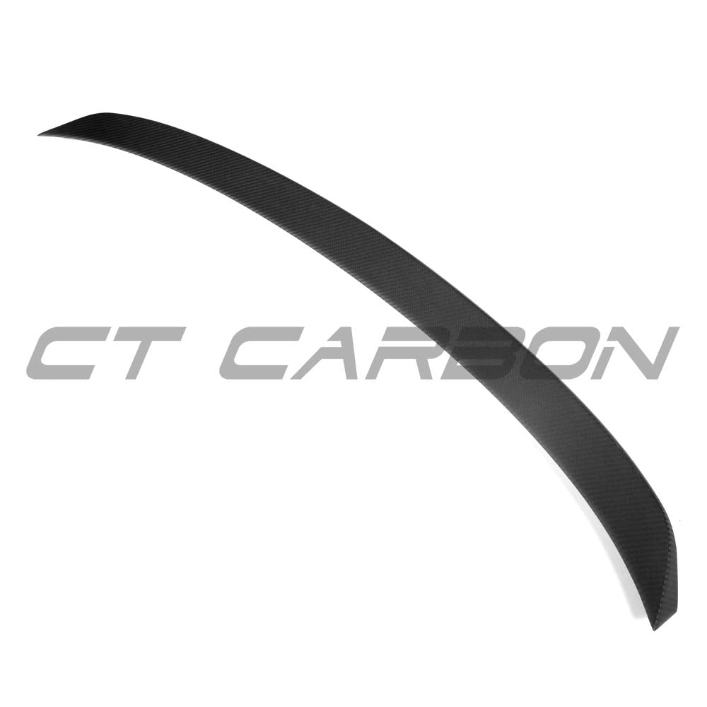 CT Carbon dry carbon fiber matte trunk spoiler for Audi A6/S6/RS6 C8 Avant 2019+ with sleek, aerodynamic design.