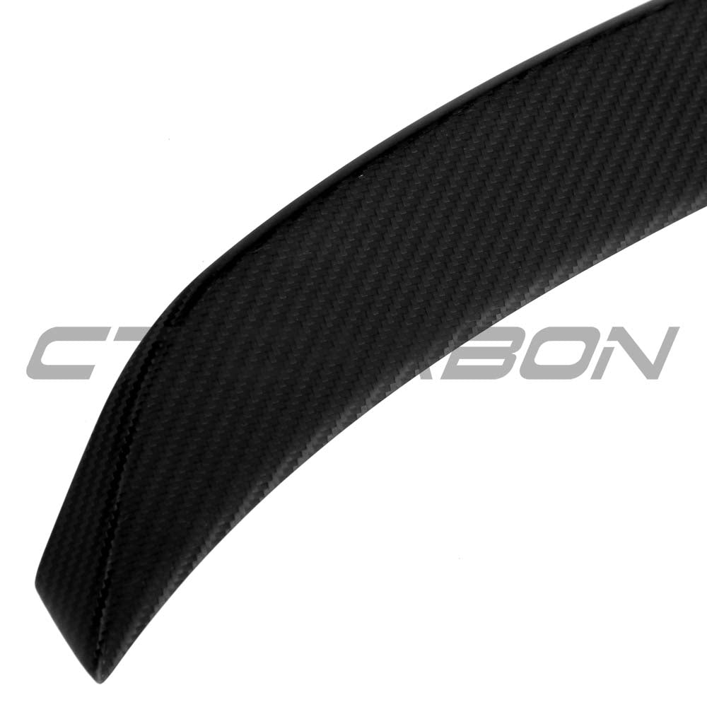 CT Carbon matte dry carbon fiber trunk spoiler for Audi A6/S6/RS6 C8 Avant 2019+ showing the sleek, aerodynamic design