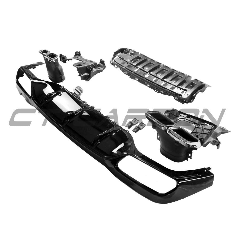 MERCEDES W213 2017-2020 E-CLASS GLOSS BLACK DIFFUSER & TIPS