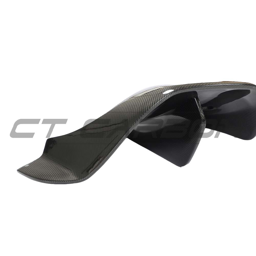 CT Carbon McLaren 720S full carbon kit installed on the car, showcasing lightweight carbon fiber components and sleek design.