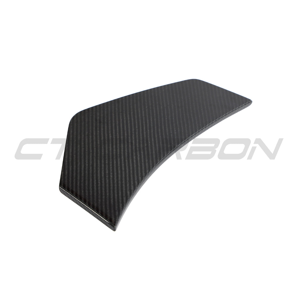CT Carbon rear bumper corner accessories for Audi R8 V10 Gen 2.5 2020-2023 in carbon fibre, showing close-up of sleek, aerodynamic design.
