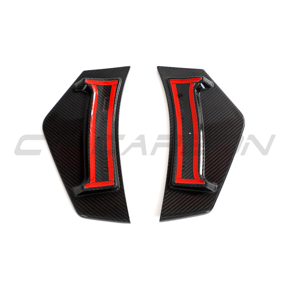 CT Carbon rear bumper corners for Audi R8 V10 Gen 2.5 2020-2023, made of carbon fiber, designed as automotive accessories.