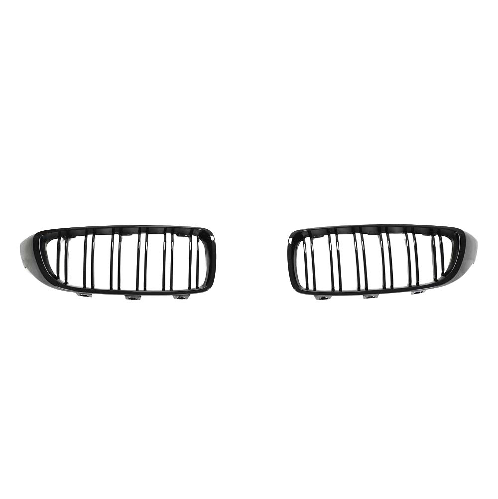 BMW M4 F82/F83 and 4 Series F32/F33/F36 CT Carbon double slat black grille, close-up of sleek black grille design.