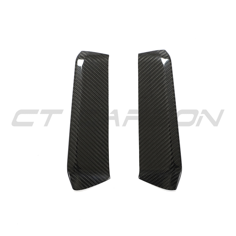 CT Carbon Audi RS3 8Y 2022-2024 carbon fibre front bumper corners accessory, close-up of sleek, lightweight design