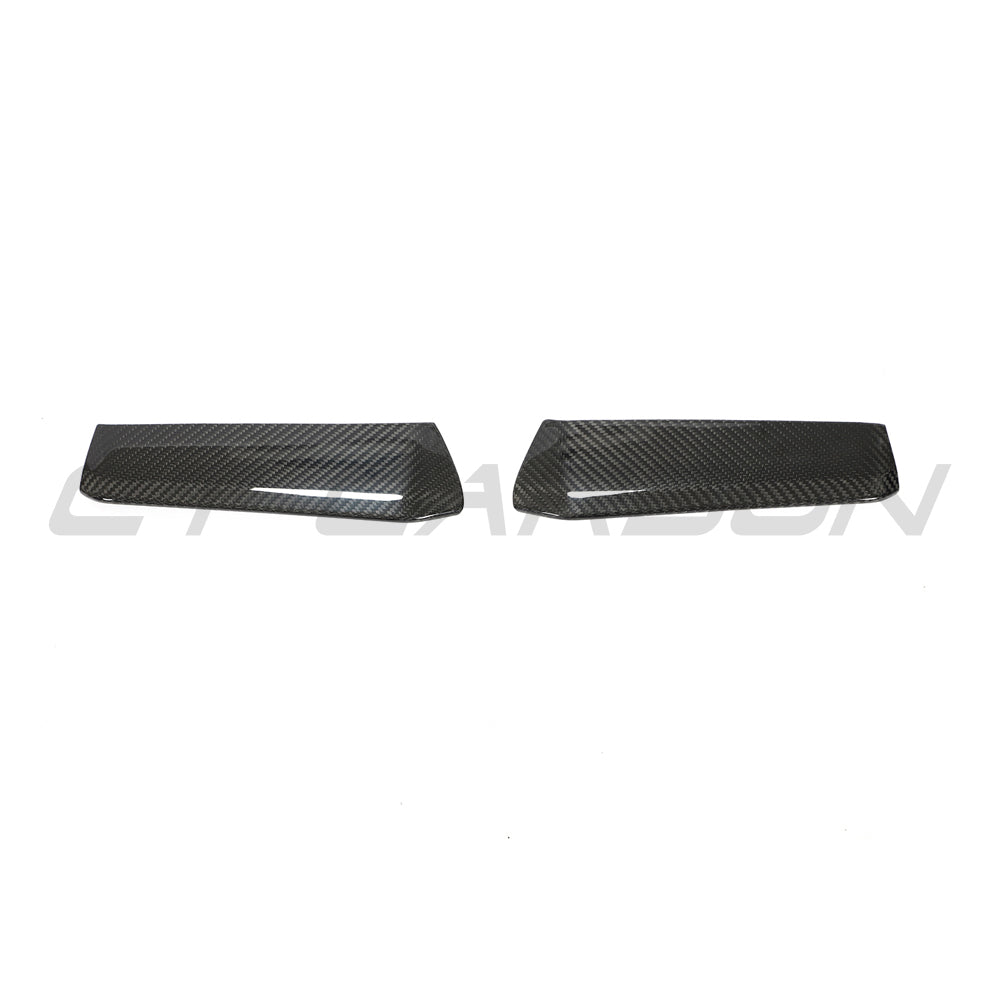 Carbon fibre front bumper corners for Audi RS3 8Y 2022-2024 by CT Carbon, showing sleek, lightweight accessory details.
