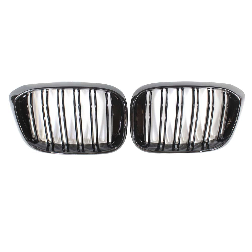 BMW G01 X3 2017-2021 CT Carbon black double slat grille, close-up view of the sleek, stylish grille design.