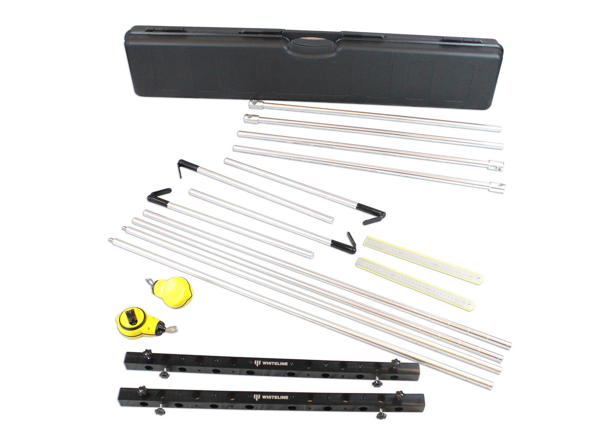 Whiteline String Wheel Aligner track tool used for precise wheel alignment adjustments.