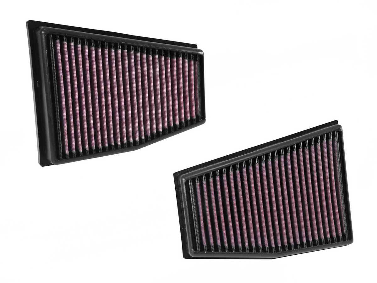 K&N panel air filter for Audi B8 RS4 and RS5 4.2FSI V8, high-performance replacement filter visible in image.
