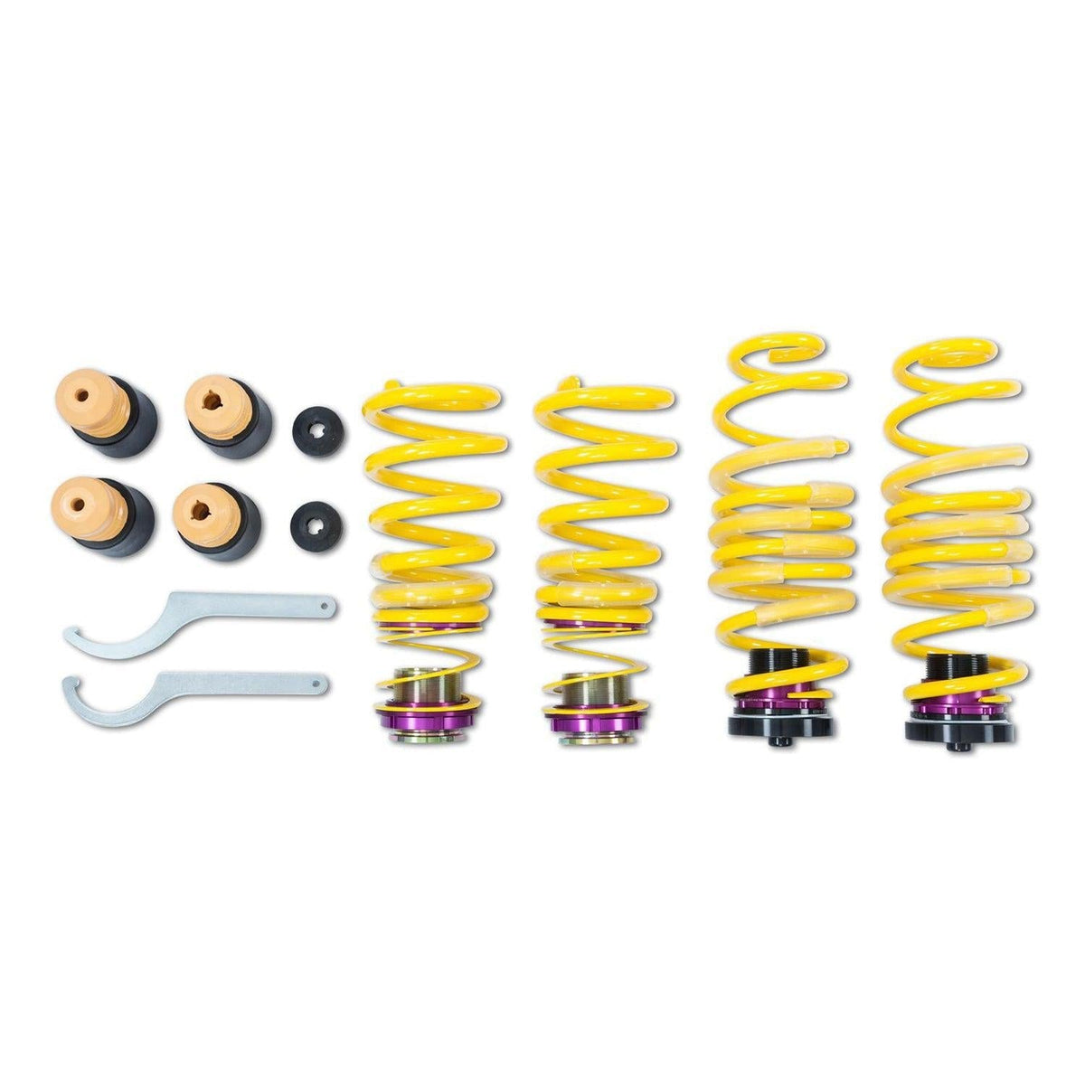 KW Suspension Audi RS6/RS7 C7 height adjustable lowering spring kit for suspension coilovers, visible coil springs and mounting details