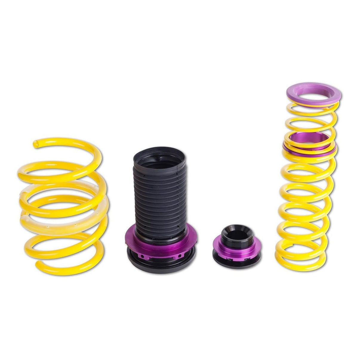 KW Suspension coilover spring kit for Audi S3/RS3 8V, height adjustable lowering springs without EDC for improved ride and stance.